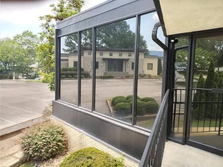 Downtown Birmingham commercial building with completed solar-control film