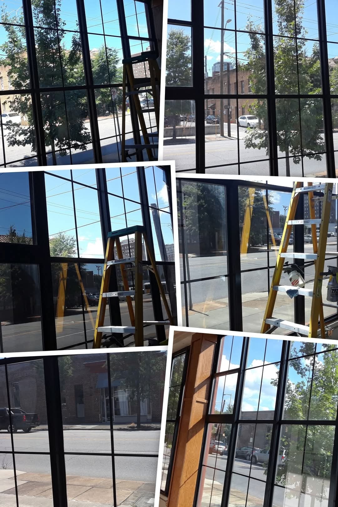 Downtown Birmingham commercial window film installation, project view one