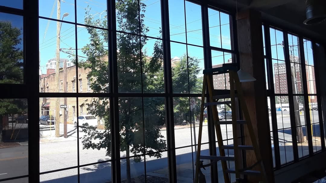 Downtown Birmingham commercial window film installation, project view four