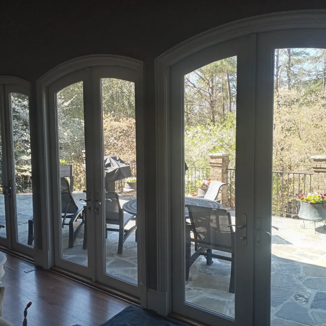 Additional view of the completed Hoover Greystone residential window film project